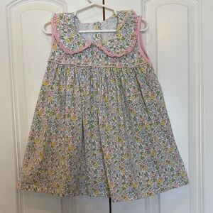 Serendipity by Shrimp and Grits Kids  Floral Kids Sleeveless Top with Pink Trim